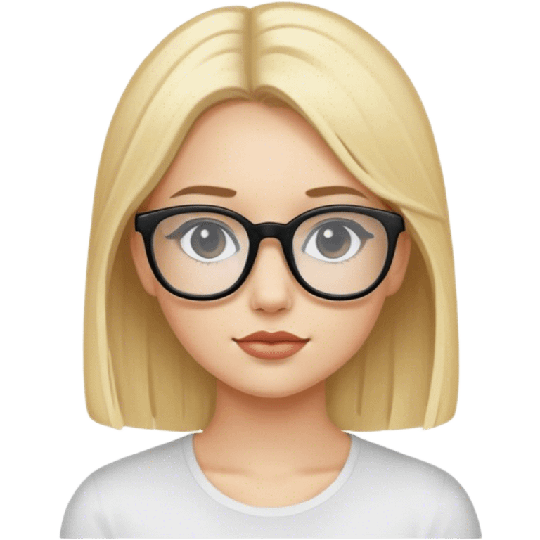 girl with blonde hair and black glasses emoji