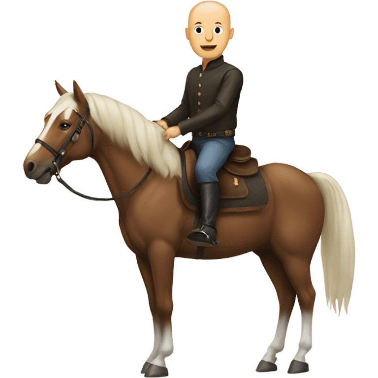 Bald man on horse emoji