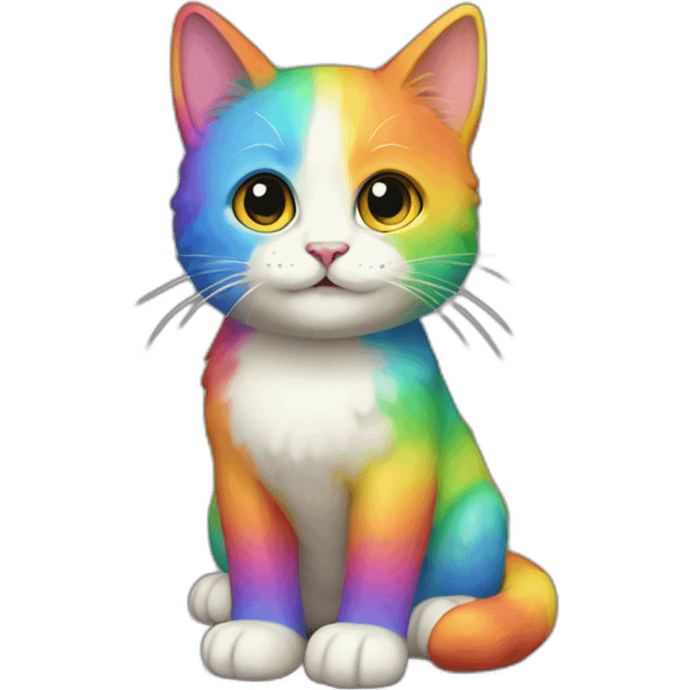 Rainbow Cat Full Body emoji