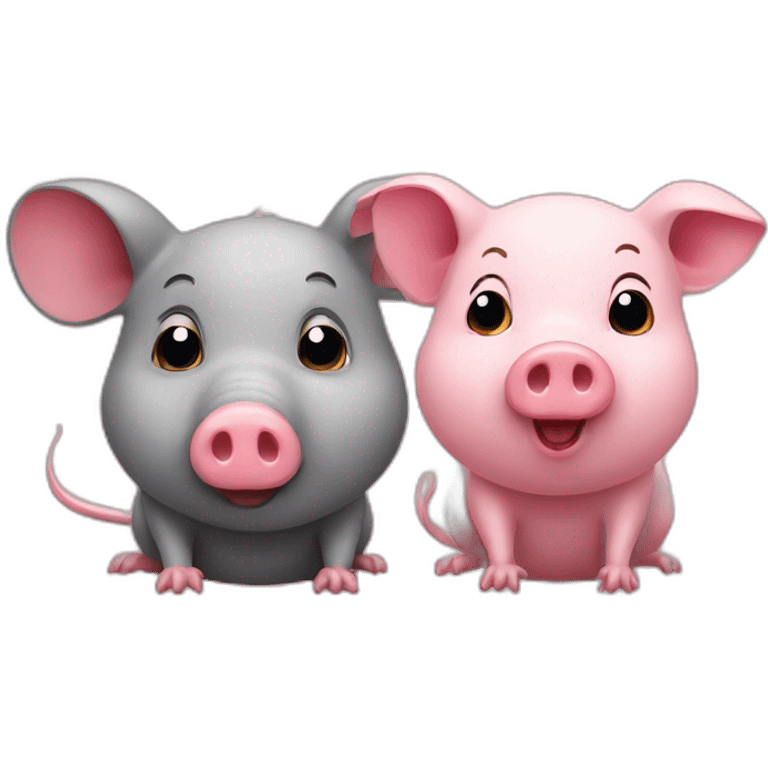 rat and pig emoji