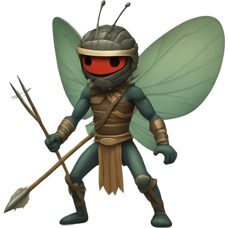 fly warrior with spear emoji