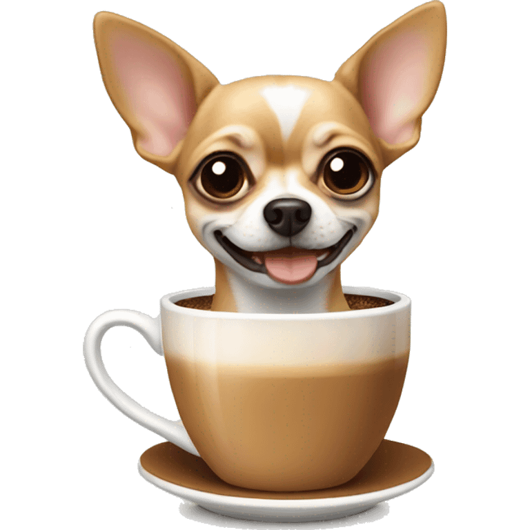 Chihuahua with coffee emoji