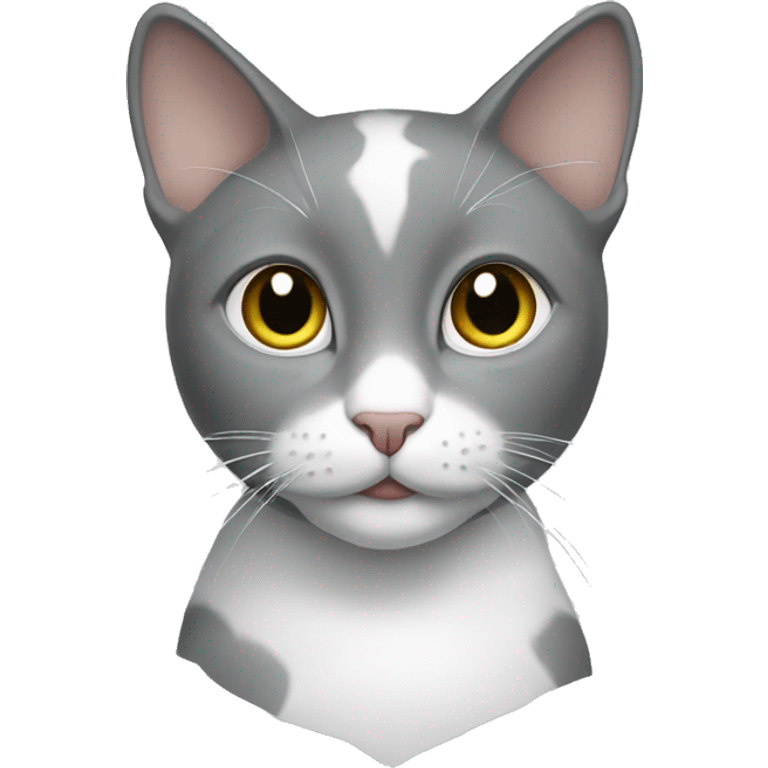 Cat grey with white emoji