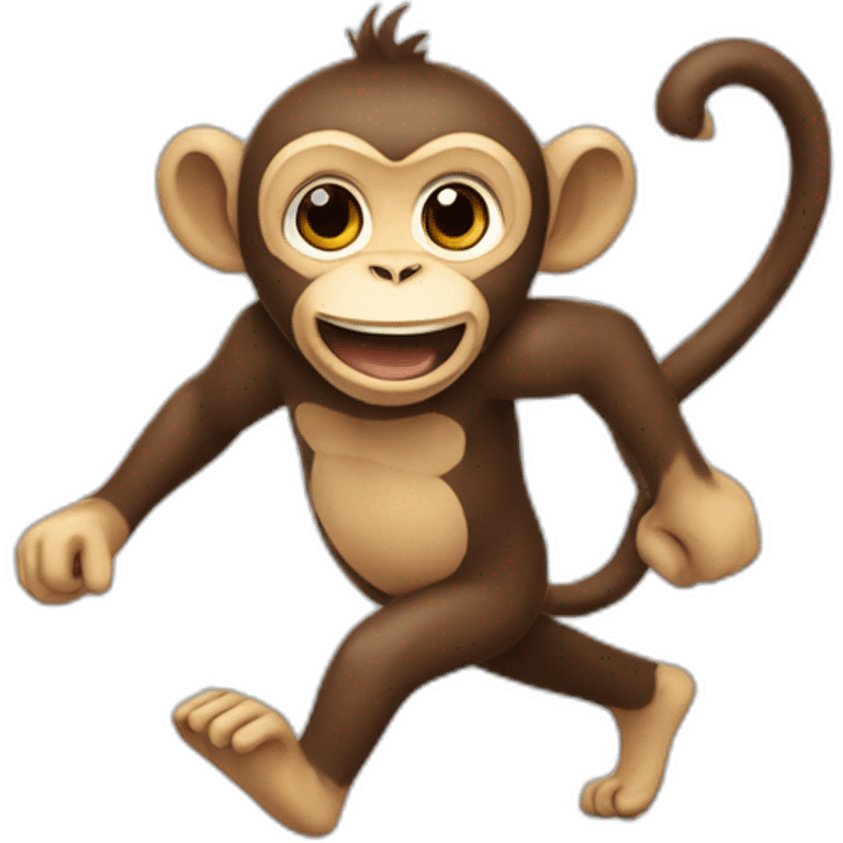 Monkey running towards with crank in hand emoji