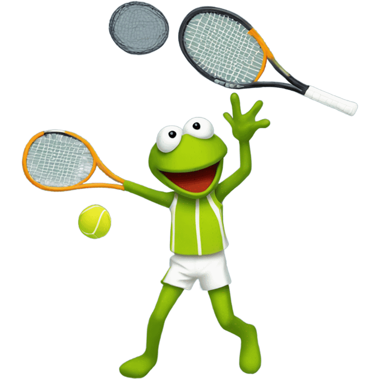 Tennis play Kermit net emoji