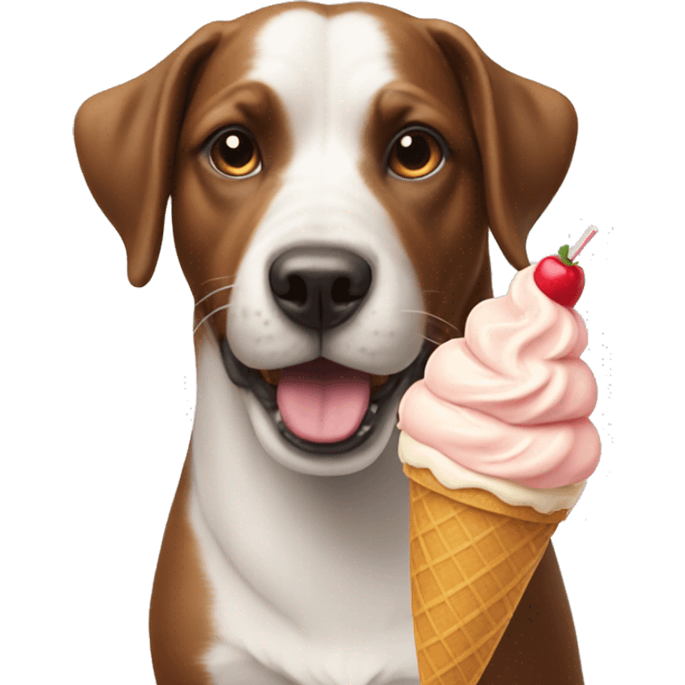 Dog with ice cream emoji