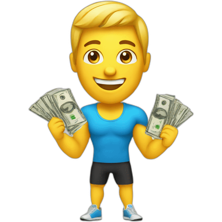 happy personal trainer with money emoji