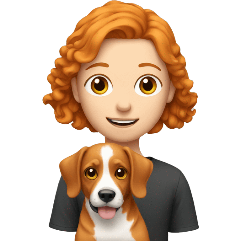 ginger with dog emoji