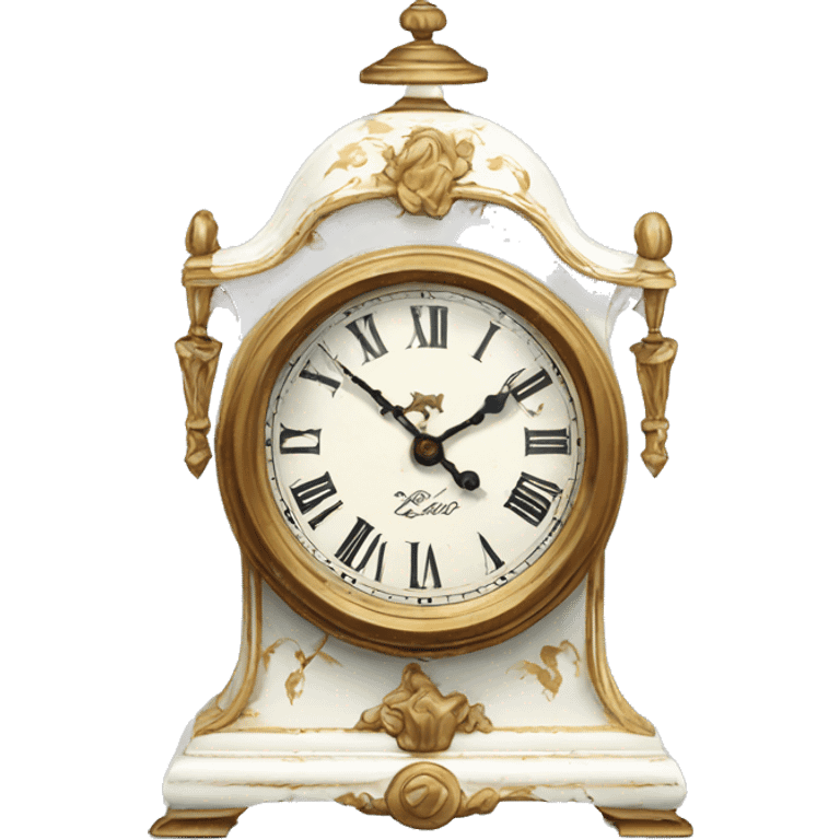 vintage clock bourdaux white emoji