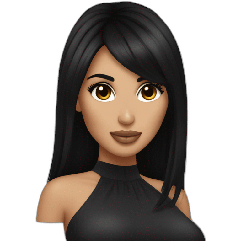 Dark haired Kim kardashian emoji