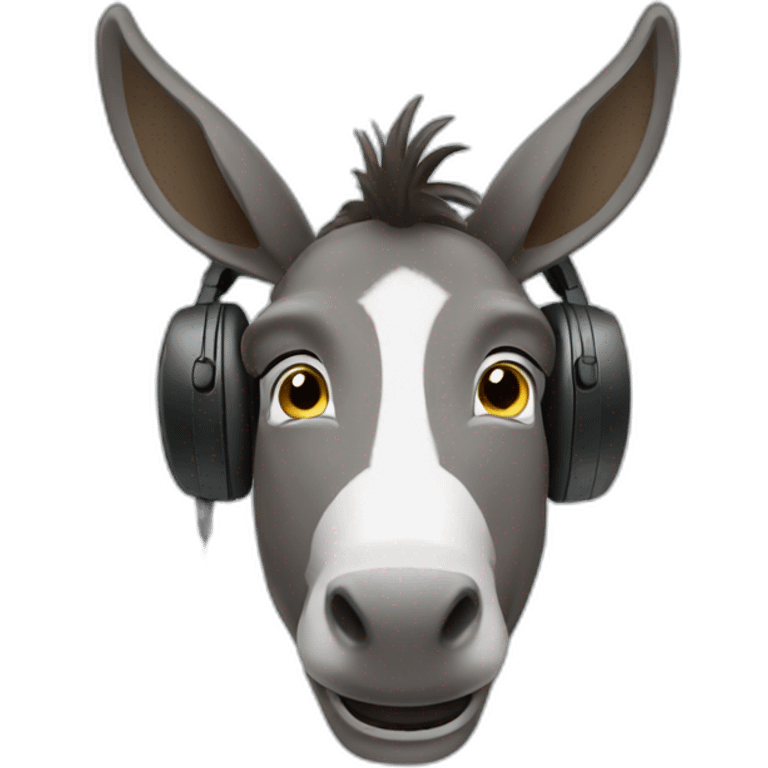 donkey using headset emoji