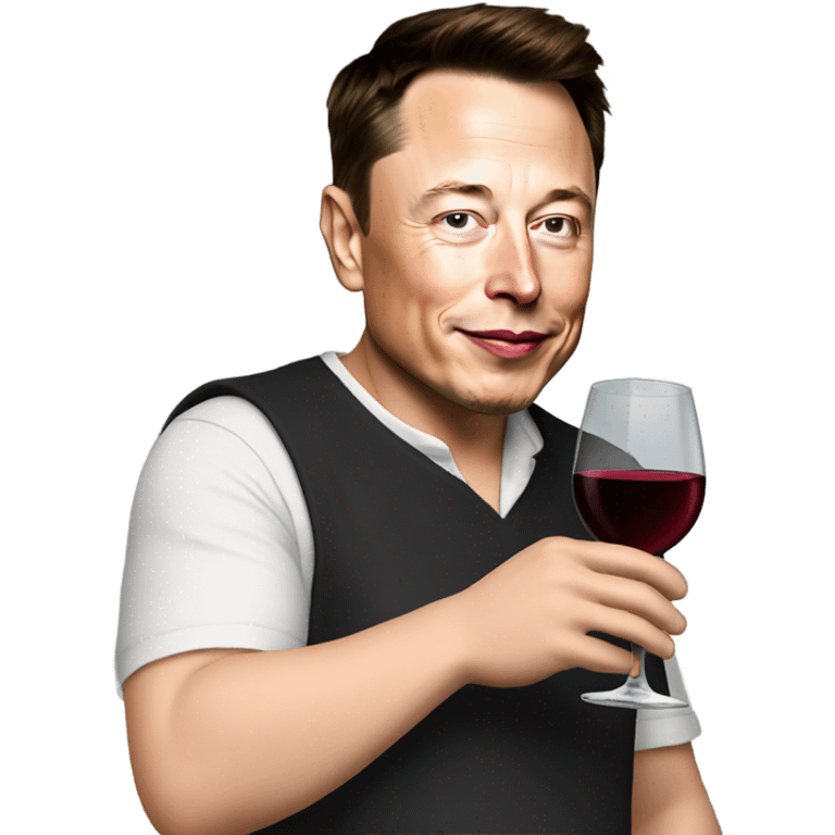 Elon Musk drinking wine emoji