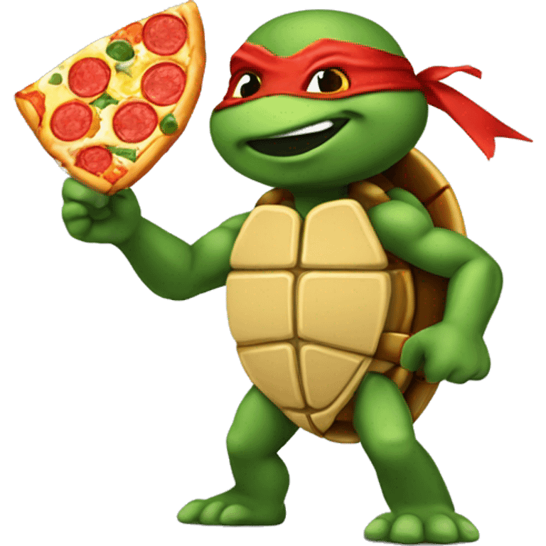 Ninja turtle with pizza emoji