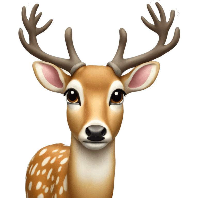 Fallow deer with a tiny bow on its ear  emoji