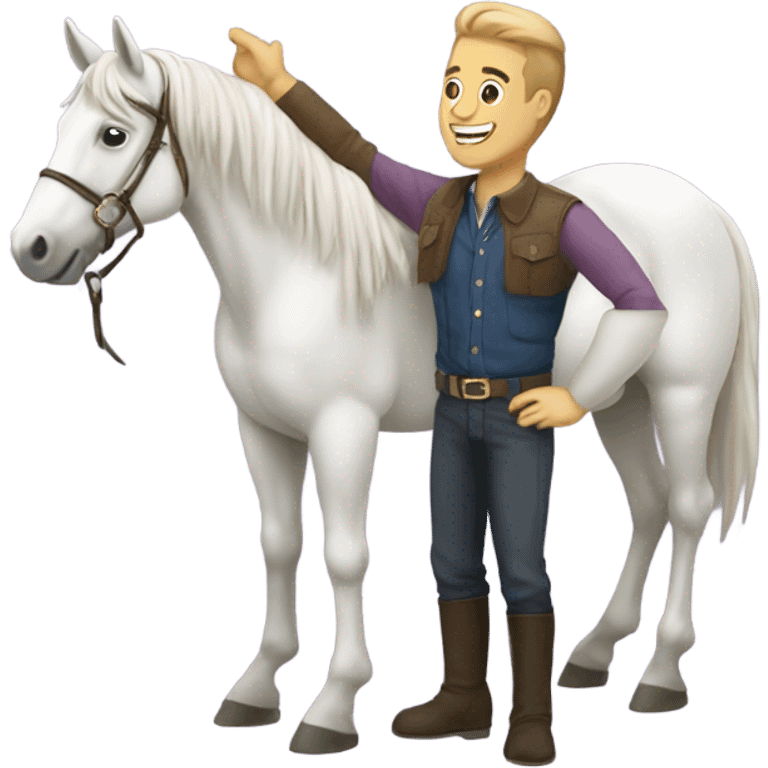 A gay man with horse  emoji