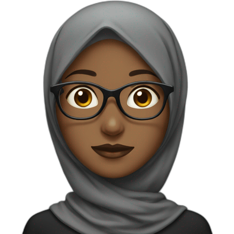 black hijab girl with glasses emoji