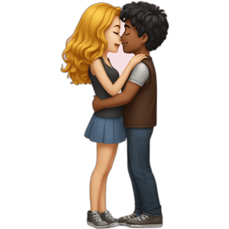 Girl kissing a guy emoji