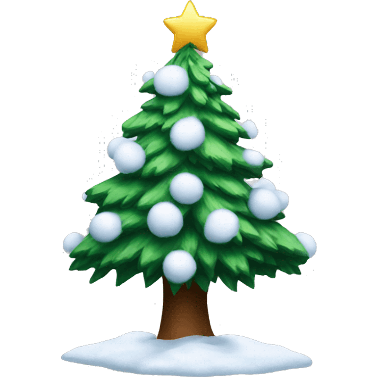 Christmas tree with snow emoji