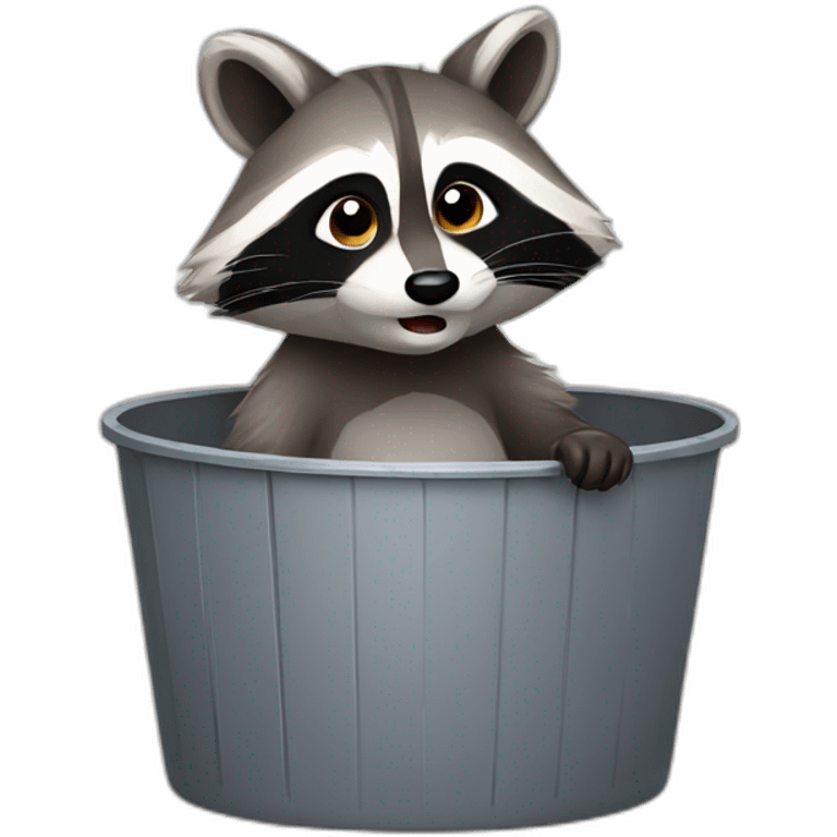 Funny raccoon in bin emoji