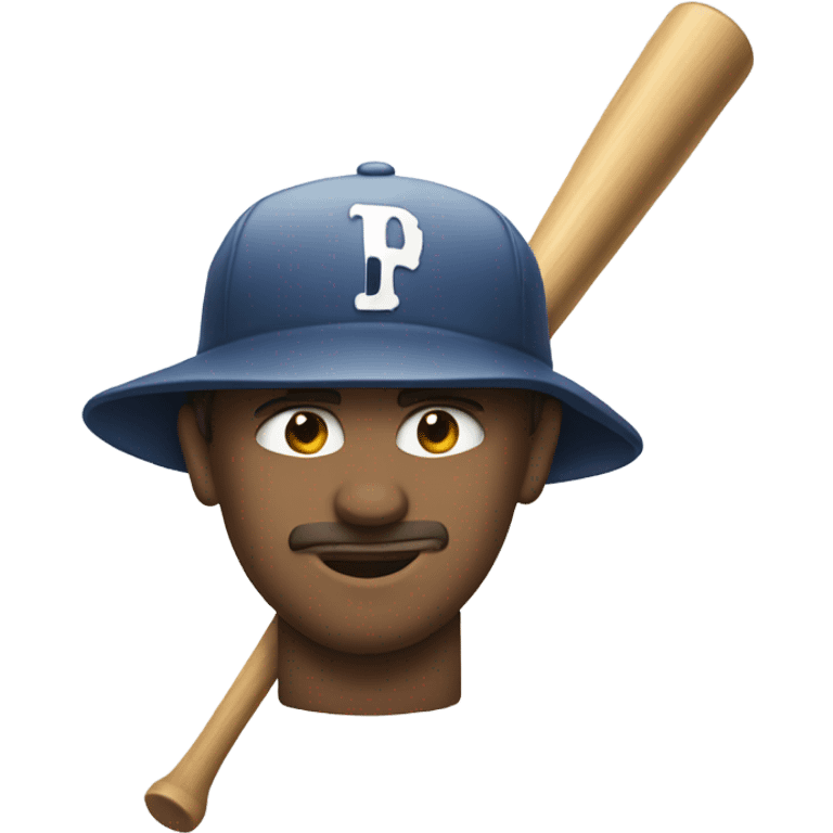 If a baseball bat had the face of a man. emoji