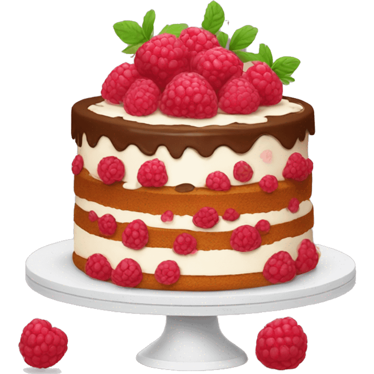 Cake with raspberries ￼ emoji