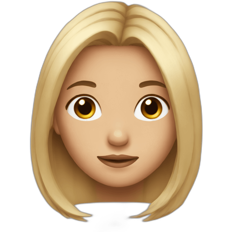 Cute women head with long hair emoji