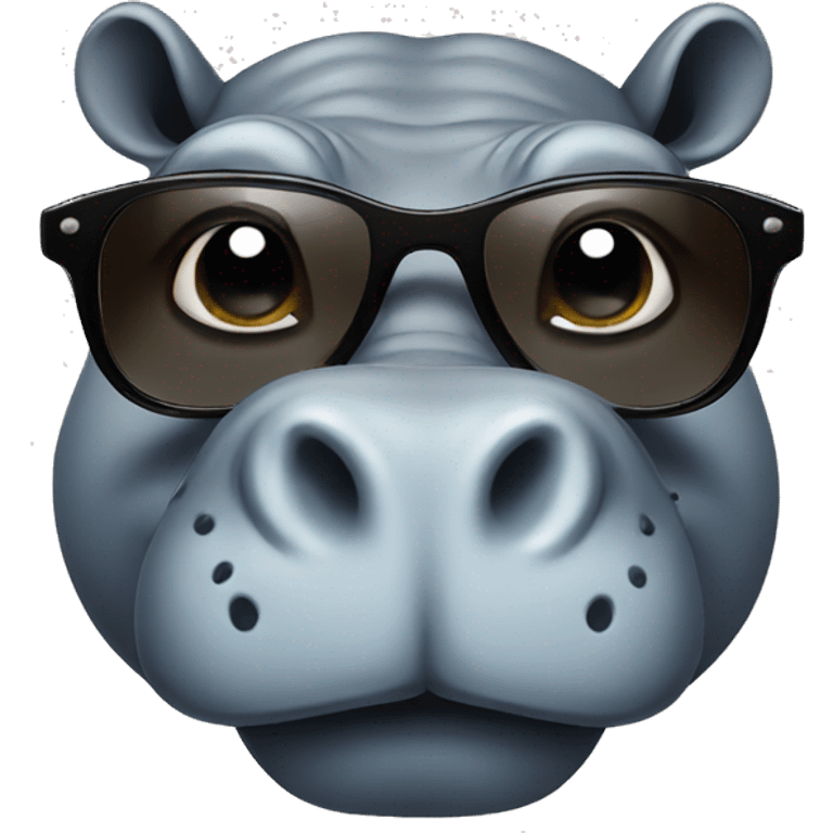 Hippo wearing sunglasses emoji