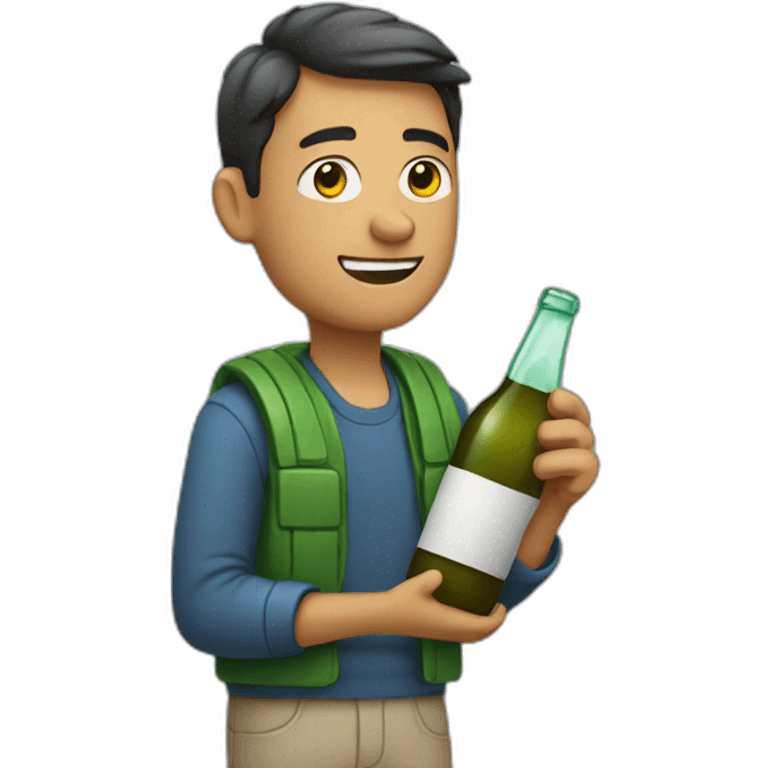 Man with bottle in hand emoji