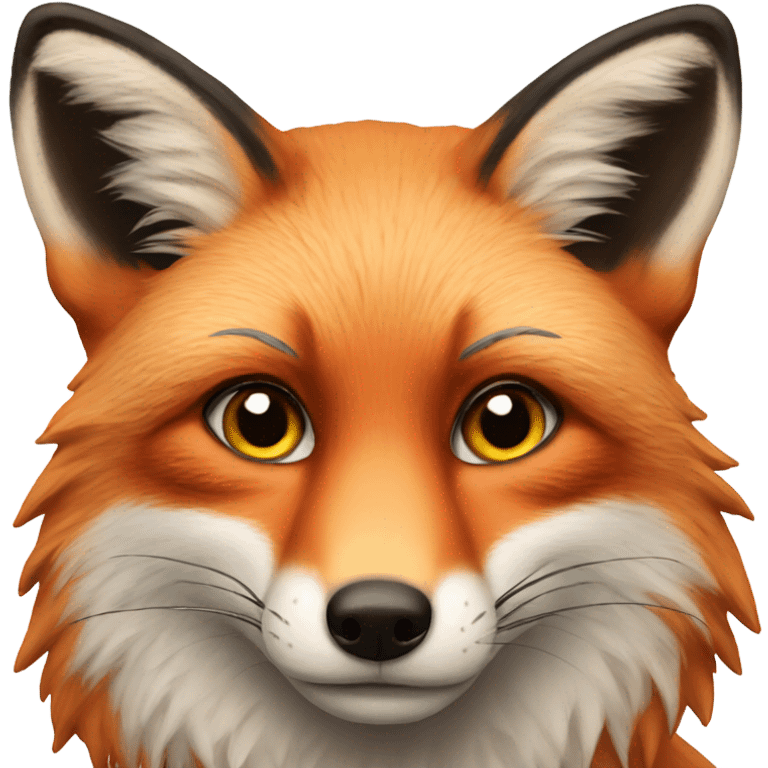 realistic red fox portrait on background emoji