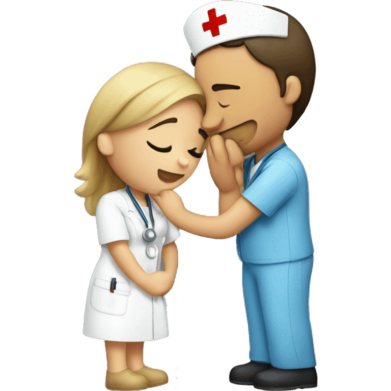 Nurse kissing nurse  emoji