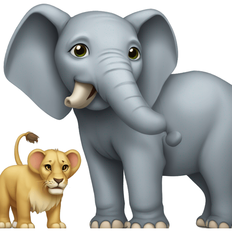 Hybrid elephant and lion mix emoji