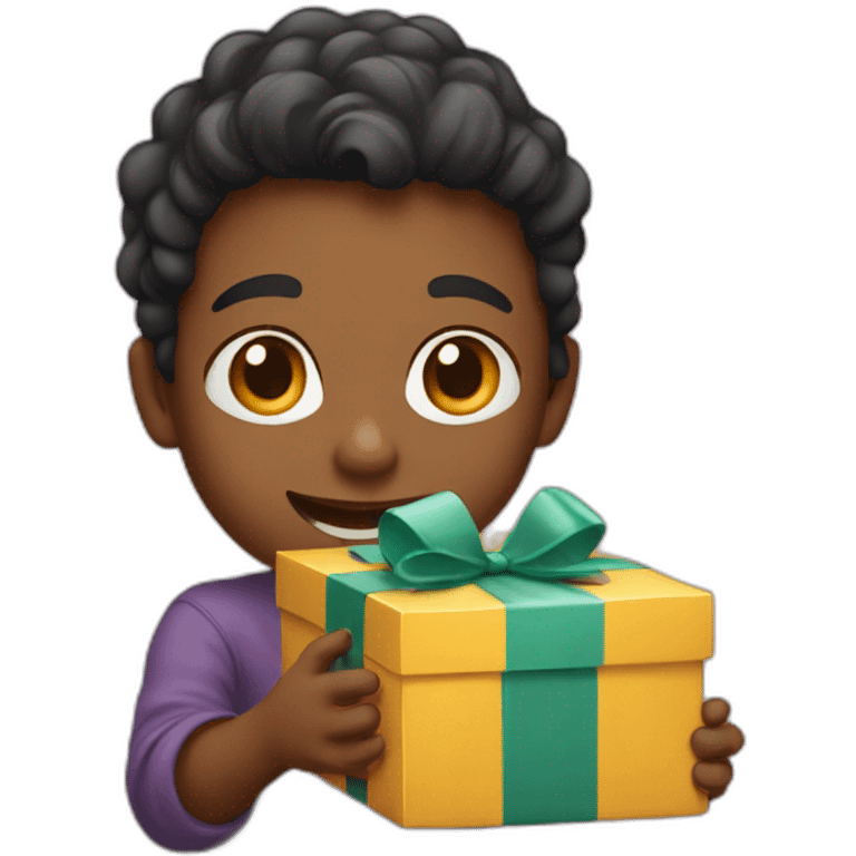 kid opening gift emoji