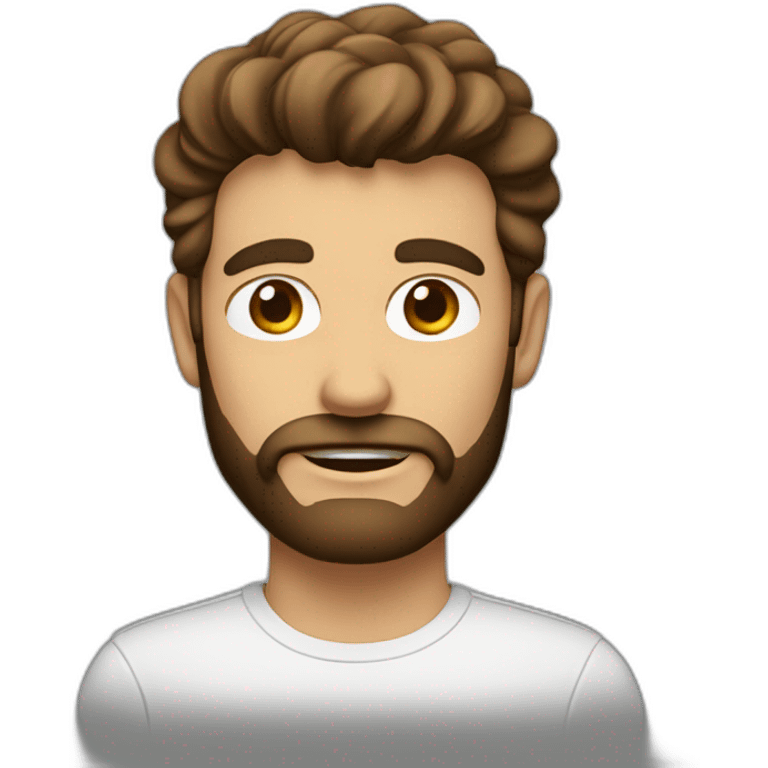 hombre con barba blanca y pelo castaño emoji