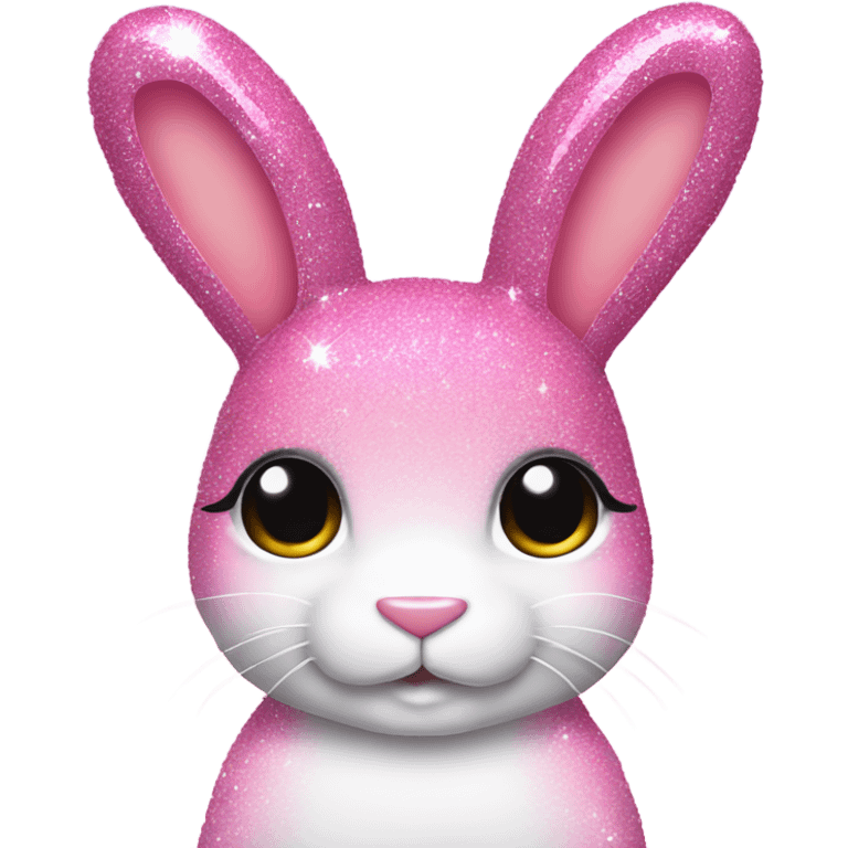 Pink large ombre bunny with glitter  emoji