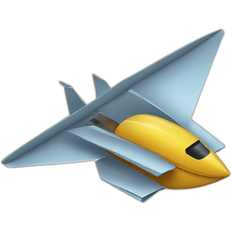 A ROBO FLYING ON TOP OF A PAPER PLANE emoji