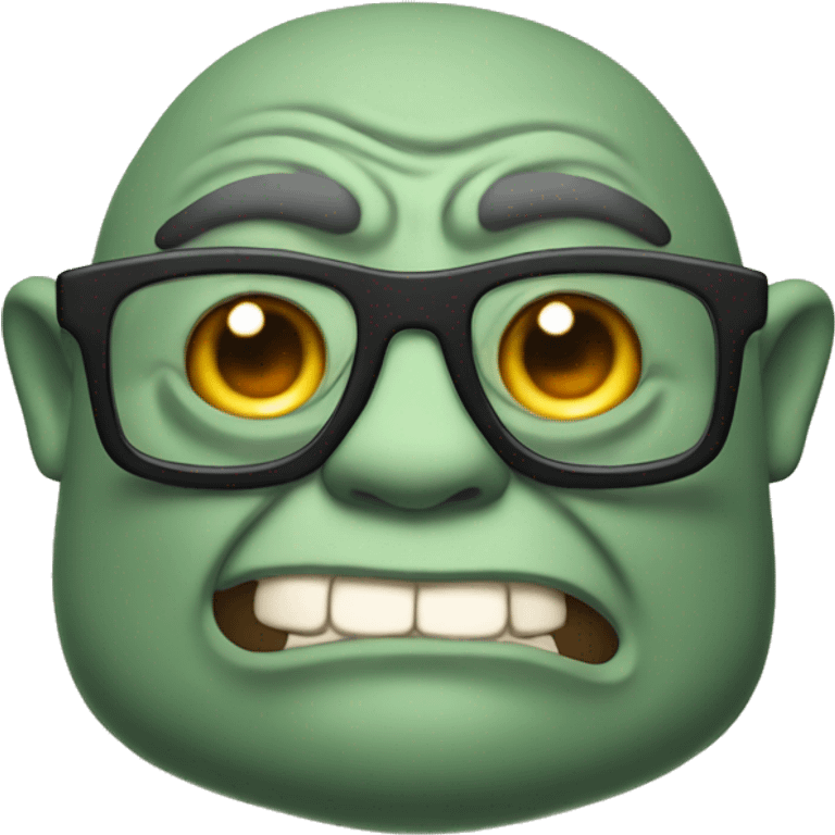 ogre with joke glasses & joke moustache  emoji