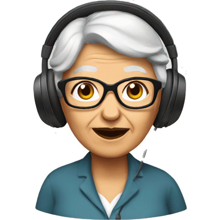 grandma with headset  emoji