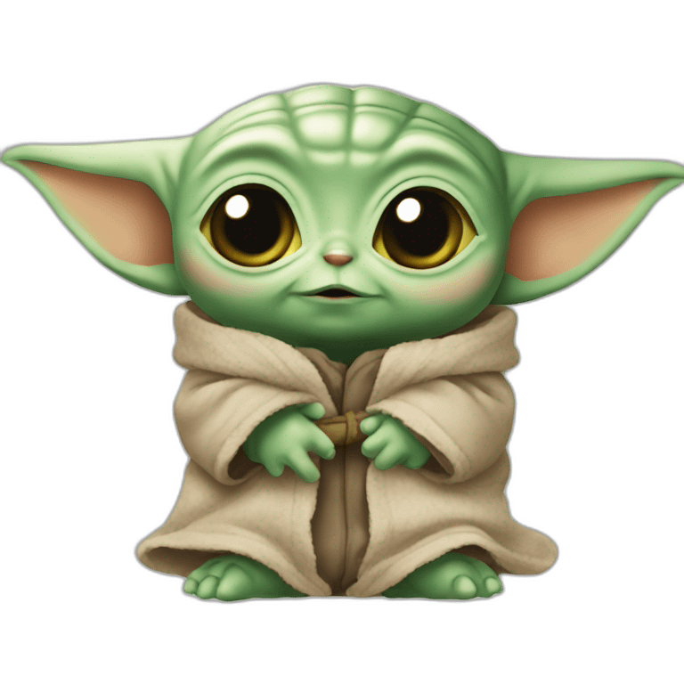 Baby yoda dit bonjour emoji