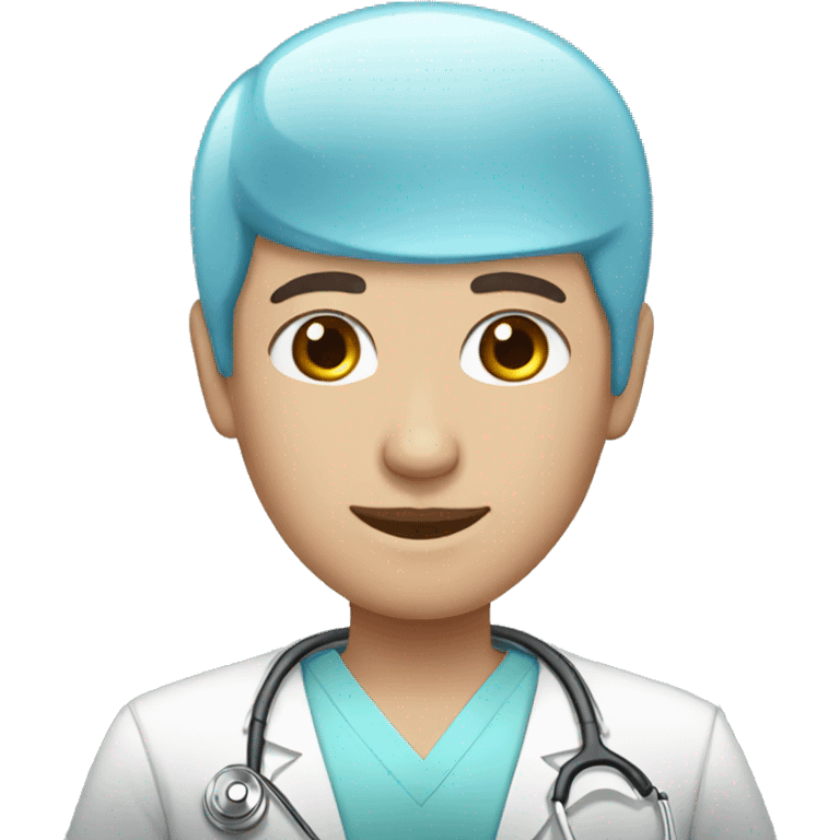 Bald blue eyed doctor male emoji