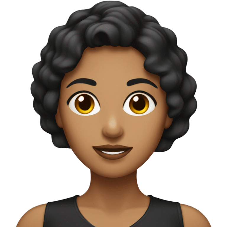 chica morena con pelo negro emoji