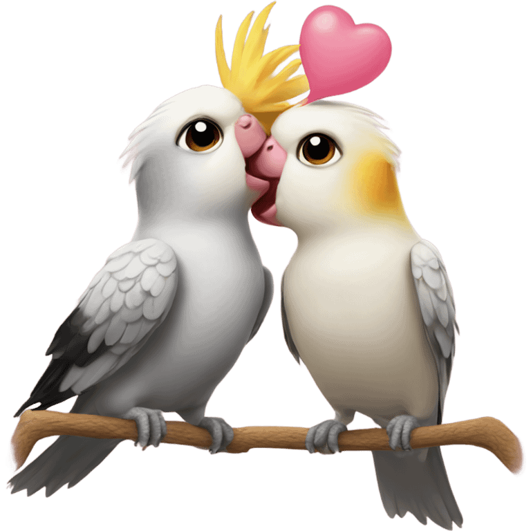 Cockatiel gives kisses emoji