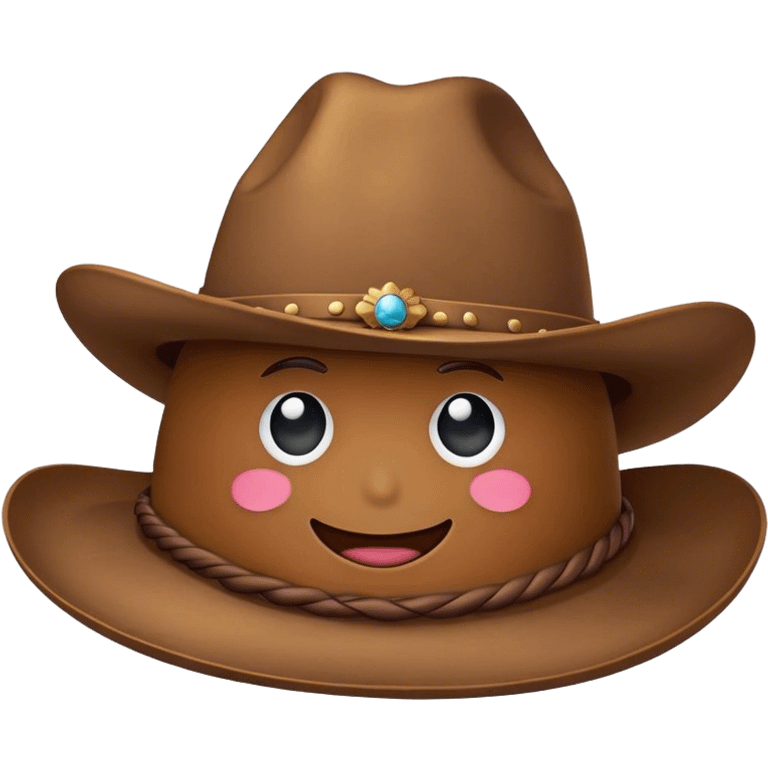 Poop emoji wearing a cowboy hat emoji