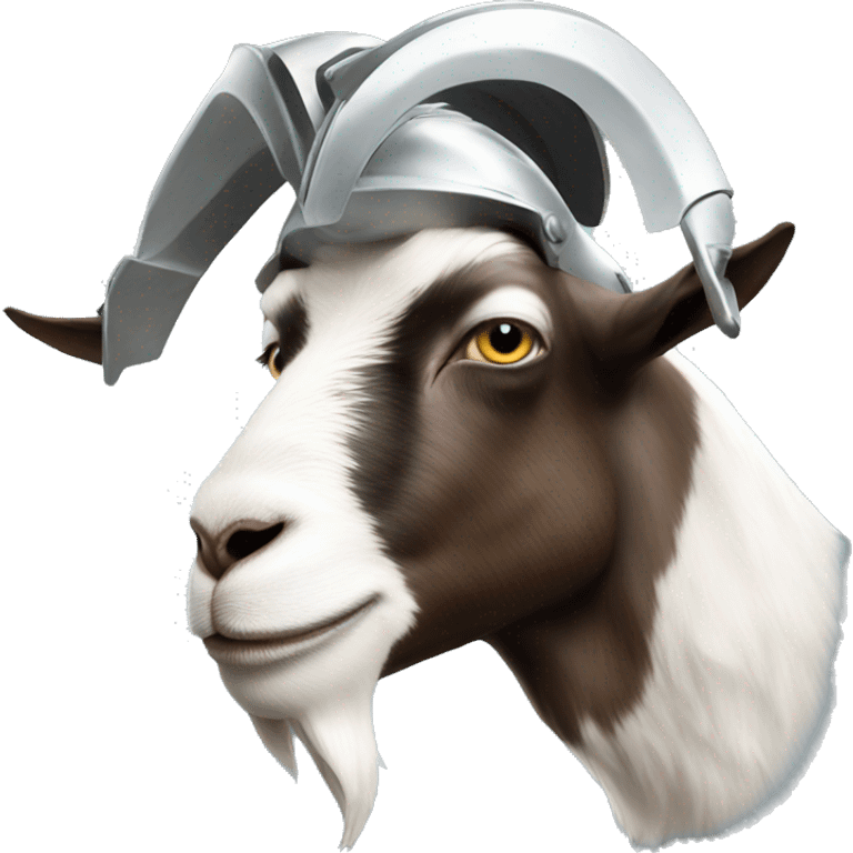 goat wearing an aliminium helmet emoji