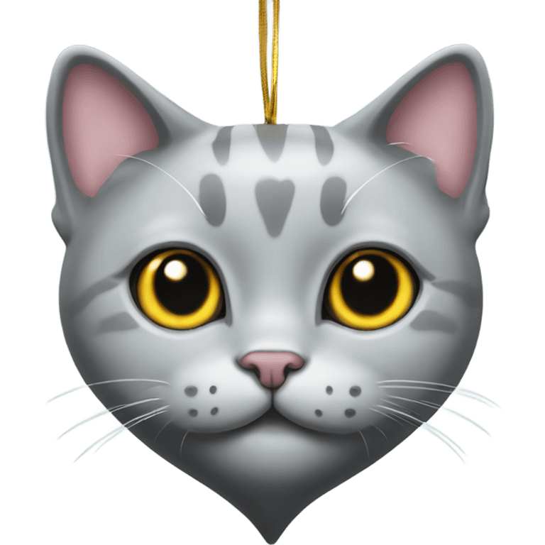 silver British cat is hanging heart emoji