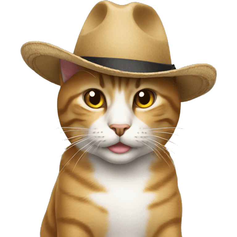 Un gato con sombrero emoji