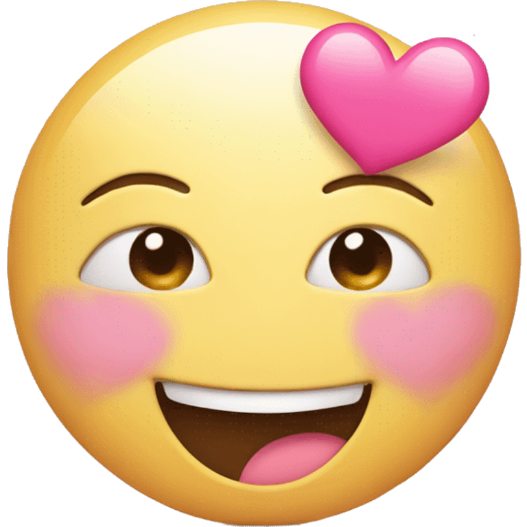 Smiling emoji with pink heart  emoji