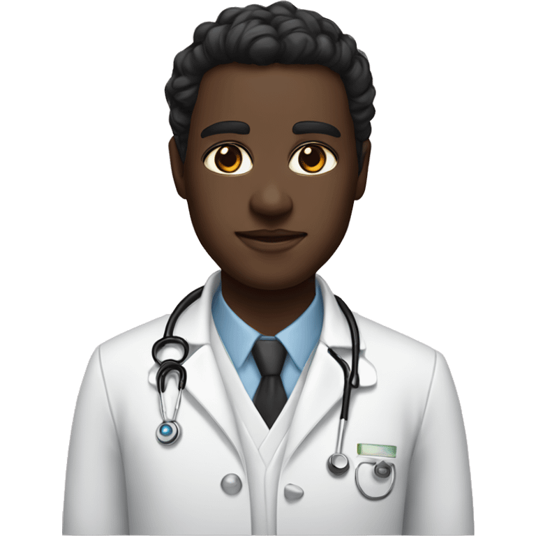 A black phanter with pink eyes and white doctor coat emoji