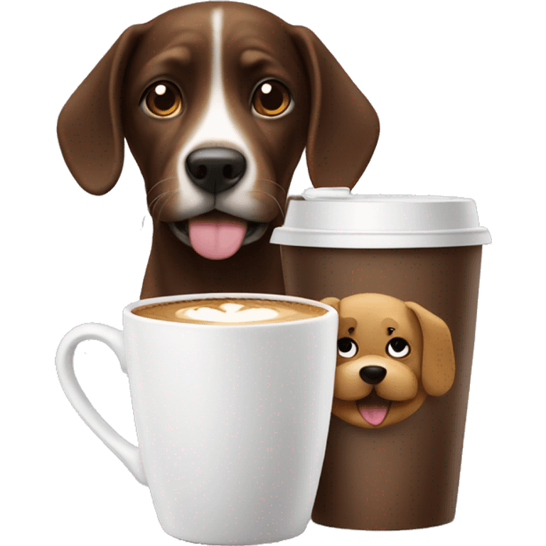 Coffee with a dog  emoji