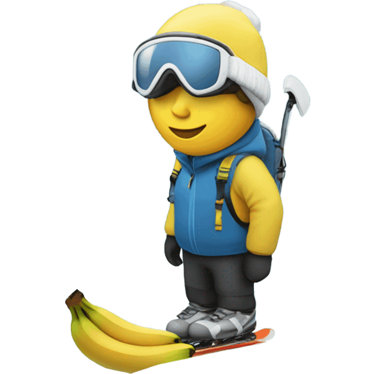 Skier eating a banana  emoji