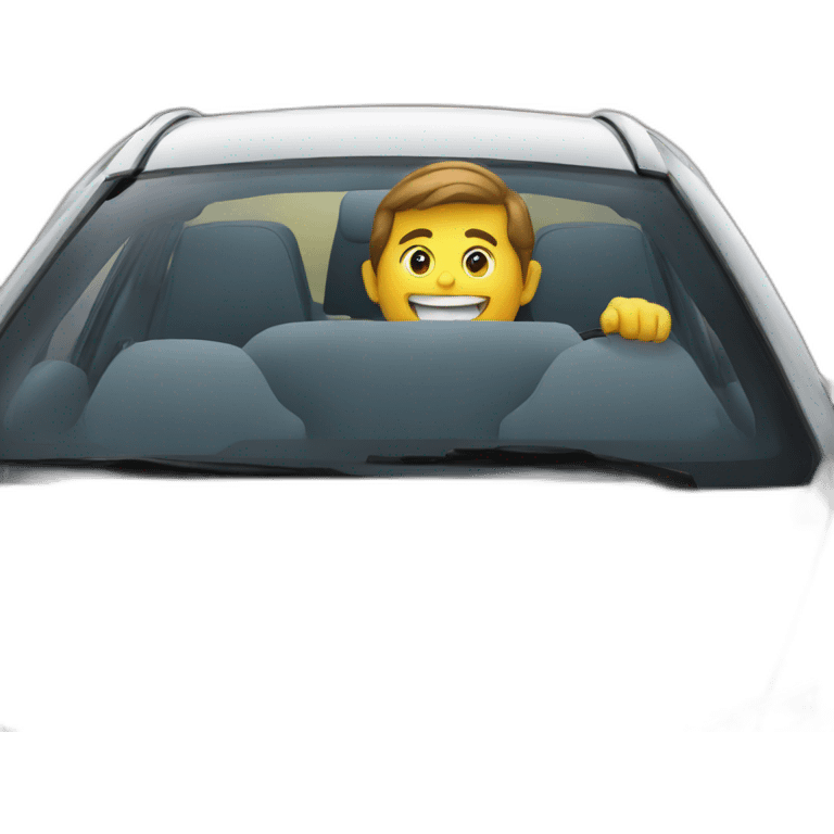 driving a smiling car emoji